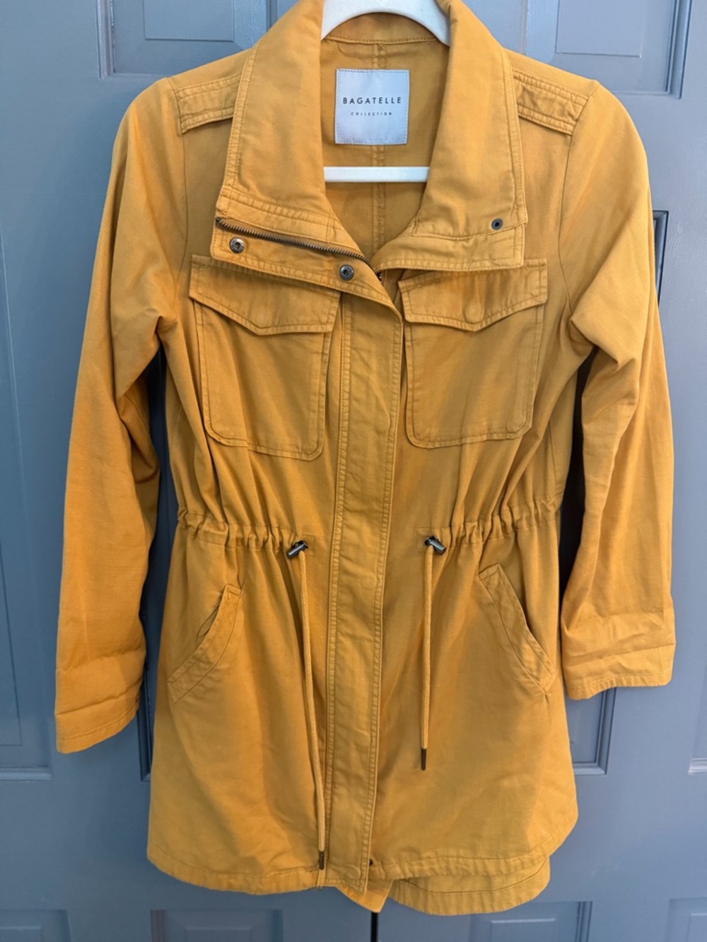 Bagatelle Mustard Yellow Utility Jacket with Drawstring Waist
